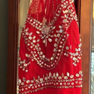 Windsor Scarlet Crystal-Embellished Gown